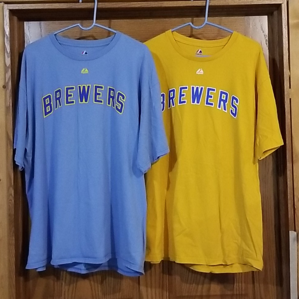 2 for 1 Milwaukee Brewers #28 Fielder Tshirts